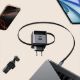 Εικόνα της Φορτιστής Ugreen X615 με USB-C/USB-A & Ενσωματωμένο Καλώδιο USB-C GaN PD 65W Grey 65825
