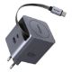 Εικόνα της Φορτιστής Ugreen X615 με USB-C/USB-A & Ενσωματωμένο Καλώδιο USB-C GaN PD 65W Grey 65825