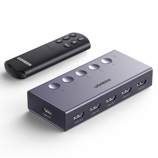 Εικόνα της Switch Ugreen CM568 HDMI 5-Port 4K/60Hz Grey 25857