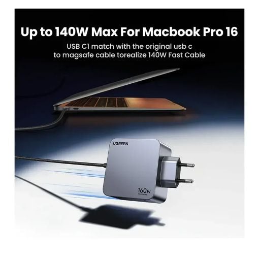 Εικόνα της Φορτιστής Ugreen Nexode Pro με 3x USB-C/USB-A GaN 160W Grey 25877