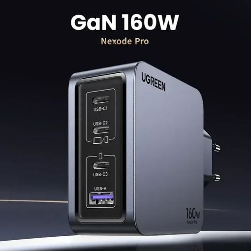 Εικόνα της Φορτιστής Ugreen Nexode Pro με 3x USB-C/USB-A GaN 160W Grey 25877