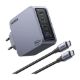 Εικόνα της Φορτιστής Ugreen Nexode Pro με 3x USB-C/USB-A GaN 160W Grey 25877