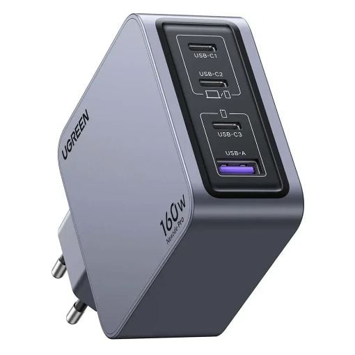 Εικόνα της Φορτιστής Ugreen Nexode Pro με 3x USB-C/USB-A GaN 160W Grey 25877
