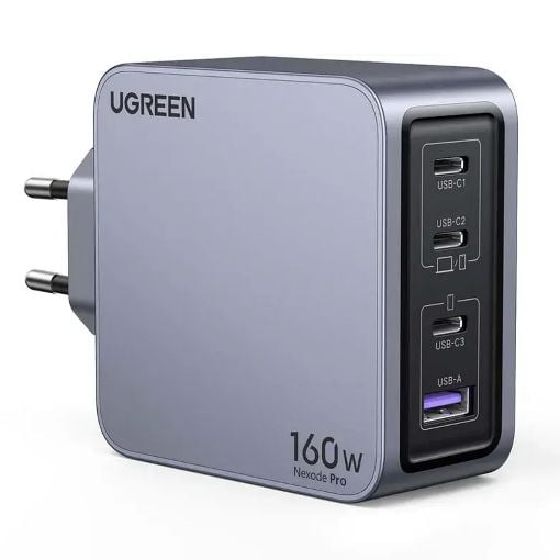Εικόνα της Φορτιστής Ugreen Nexode Pro με 3x USB-C/USB-A GaN 160W Grey 25877