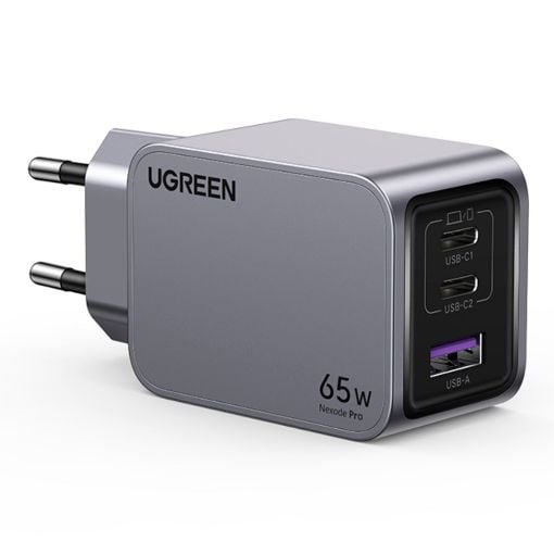 Εικόνα της Φορτιστής Ugreen Nexode Pro με 2x USB-C/USB-A GaN 65W Grey 25871