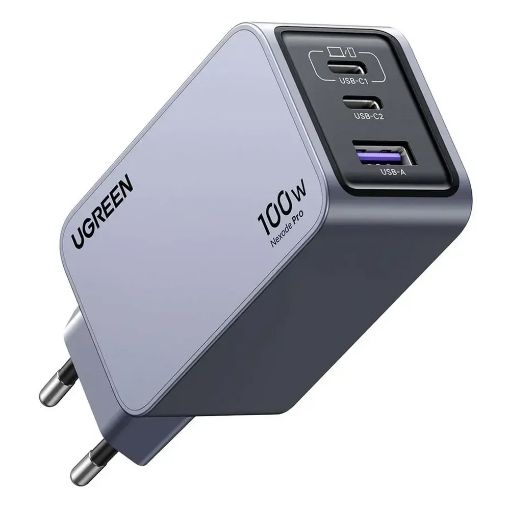 Εικόνα της Φορτιστής Ugreen Nexode Pro με 2x USB-C/USB-A GaN 100W Grey 25874
