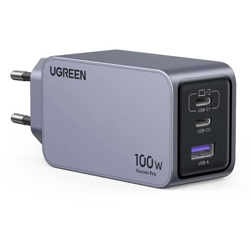 Εικόνα της Φορτιστής Ugreen Nexode Pro με 2x USB-C/USB-A GaN 100W Grey 25874