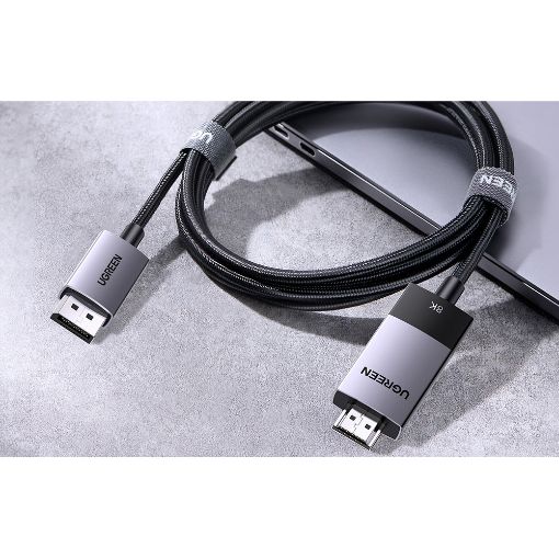 Εικόνα της Καλώδιο Ugreen DisplayPort DP115 1.4 M/M 8K/60Hz 1m Silver/Black 80395