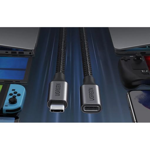 Εικόνα της Καλώδιο Ugreen US372 USB-C 3.1 Extension Male to Female 0.5m Black 45172