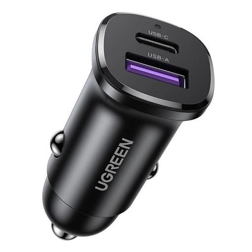 Εικόνα της Φορτιστής Αυτοκινήτου Ugreen EC305 USB-C & USB-A 30W Black 25845