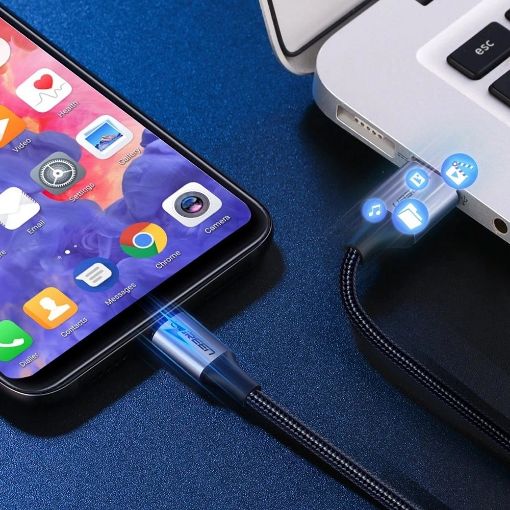 Εικόνα της Καλώδιο Ugreen USB-A to USB-C QC 3.0 Nickel Plated 0.25m Silver/Black 60124