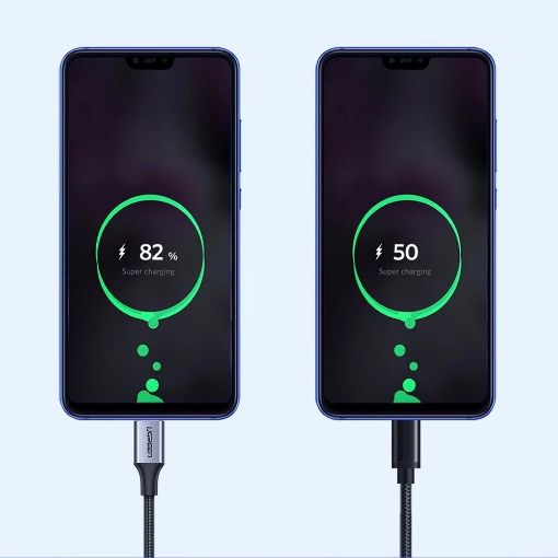 Εικόνα της Καλώδιο Ugreen USB-A to USB-C QC 3.0 Nickel Plated 0.25m Silver/Black 60124