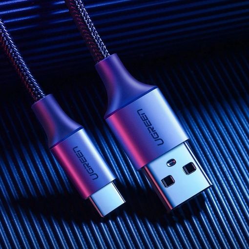Εικόνα της Καλώδιο Ugreen USB-A to USB-C QC 3.0 Nickel Plated 0.25m Silver/Black 60124