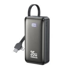 Εικόνα της Power Bank WK 10000mAh WP-61 USB-C/Lightning Built-In Cable 35W Black