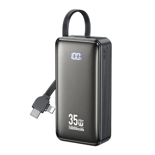 Εικόνα της Power Bank WK 10000mAh WP-61 USB-C/Lightning Built-In Cable 35W Black