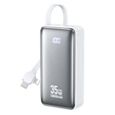Εικόνα της Power Bank WK 10000mAh WP-61 USB-C/Lightning Built-In Cable 35W White