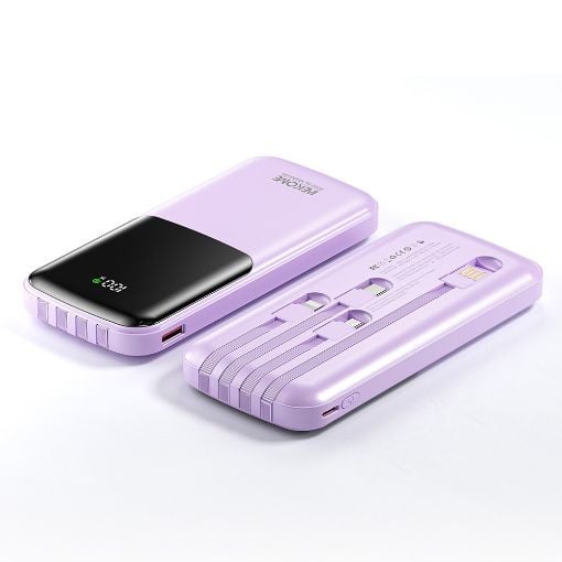 Εικόνα της Power Bank WK 20000mAh WP-66 USB-C/Lightning/Micro/USB Built-In Cables 22.5W Purple