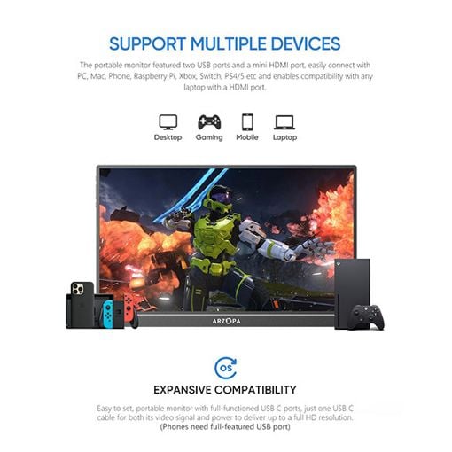 Εικόνα της Φορητή Οθόνη Arzopa Z1RC 16" IPS QHD 2.5K Black