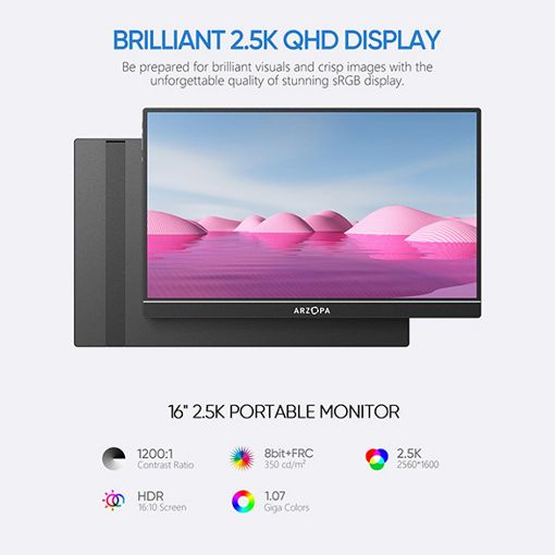 Εικόνα της Φορητή Οθόνη Arzopa Z1RC 16" IPS QHD 2.5K Black