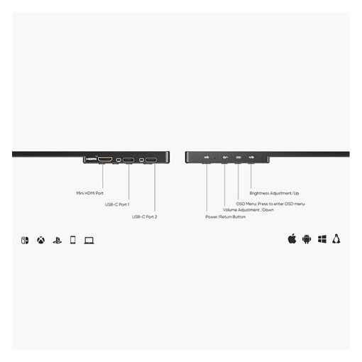 Εικόνα της Φορητή Οθόνη Arzopa A1 15.6" IPS Full HD Gamut Black