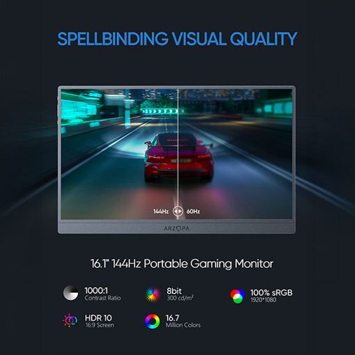 Εικόνα της Φορητή Οθόνη Arzopa Z1FC 16.1" IPS Full HD 144Hz Grey