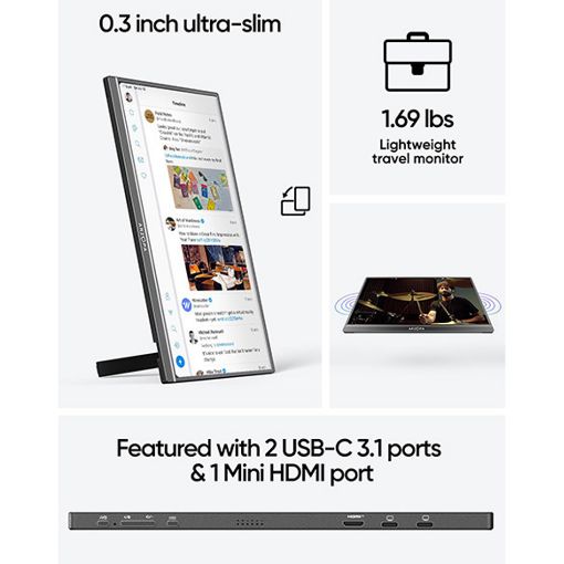 Εικόνα της Φορητή Οθόνη Arzopa Α1Μ 17.3" IPS Full HD Black