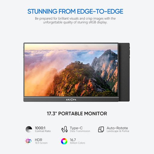Εικόνα της Φορητή Οθόνη Arzopa Α1Μ 17.3" IPS Full HD Black