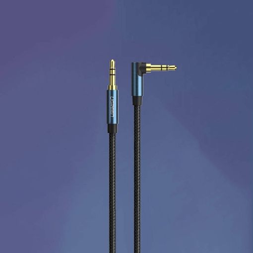 Εικόνα της Καλώδιο Ugreen AV112 Angled 3.5mm Male to 3.5mm Male 1.5m Βlack/Blue 60180