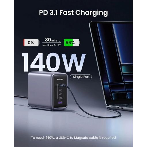Εικόνα της Φορτιστής Ugreen Nexode CD333 4 x USB-C & USB-A 300W Gray 90903B