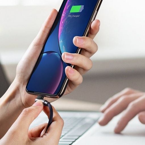 Εικόνα της Καλώδιο Ugreen US299 Angled MFI USB-A to Lightning 1m Silver/Black 60521