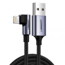 Εικόνα της Καλώδιο Ugreen US299 Angled MFI USB-A to Lightning 1m Silver/Black 60521
