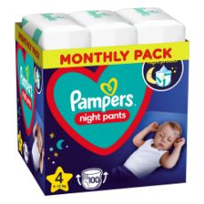 Εικόνα της Πάνες Βρακάκι Pampers Night Pants No.4 (9kg-15kg) Monthly Pack 4 x 25τμχ