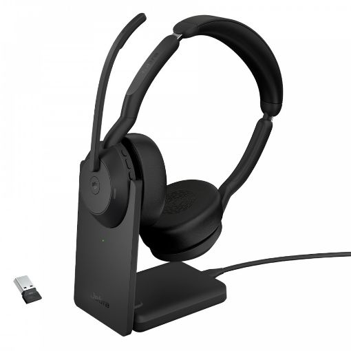 Εικόνα της Headset Jabra Evolve2 55 MS Stereo USB-A with Charging Stand Black 25599-999-989