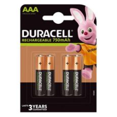 Εικόνα της Επαναφορτιζόμενες Μπαταρίες Duracell Recharge AAA Ni-MH 750mAh 1.2V 4τμχ