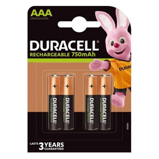 Εικόνα της Επαναφορτιζόμενες Μπαταρίες Duracell Recharge AAA Ni-MH 750mAh 1.2V 4τμχ
