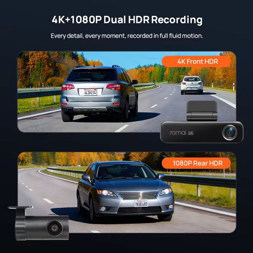 Εικόνα της Σετ Κάμερα DVR Αυτοκινήτου 70mai Μ800 4K & Camera RC14 Black M800-2