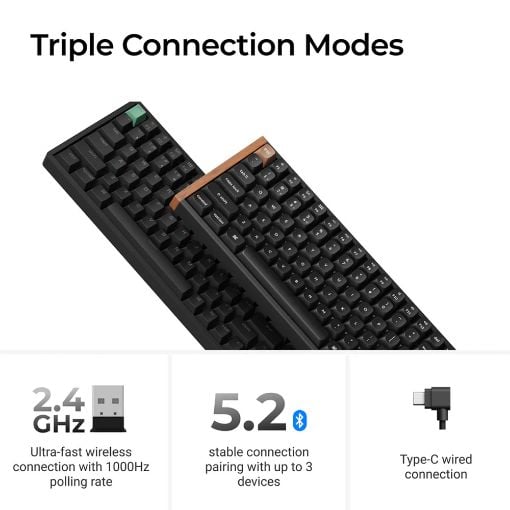 Εικόνα της Πληκτρολόγιο Keychron K6 HE 65% Wireless RGB Hot Swappable Magnetic Nebula Switches (US) Black K6H-J1