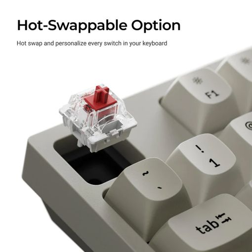 Εικόνα της Πληκτρολόγιο Keychron C1 Pro 8K QMK Custom TKL RGB Hot-Swappable Red Swiches (US) Retro C1PX-M1