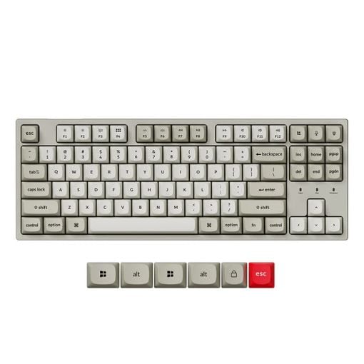 Εικόνα της Πληκτρολόγιο Keychron C1 Pro 8K QMK Custom TKL RGB Hot-Swappable Red Swiches (US) Retro C1PX-M1