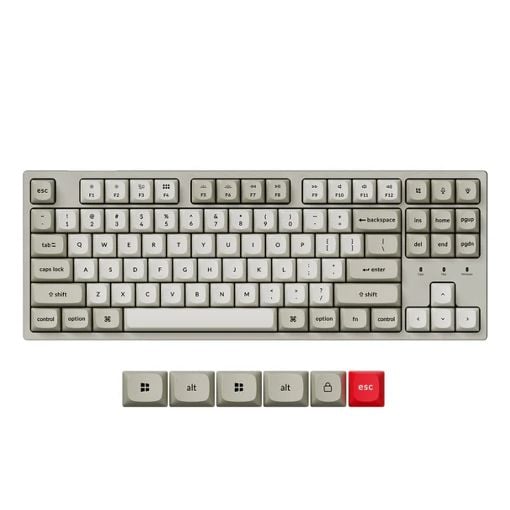 Εικόνα της Πληκτρολόγιο Keychron C1 Pro 8K QMK Custom TKL RGB Hot-Swappable Brown Swiches (US) Retro C1PX-M3