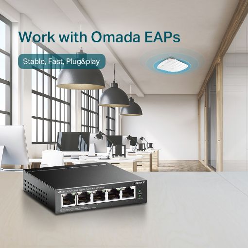 Εικόνα της Switch Tp-Link TL-SG1005P-PD 4-Port Gigabit PoE+ Out & 1-Port Gigabit PoE++ In