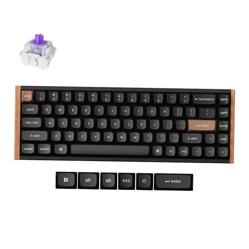 Εικόνα της Πληκτρολόγιο Keychron K6 HE 65% Wireless RGB Hot Swappable Magnetic Nebula Switches (US) Special Wood Edition K6H-F1