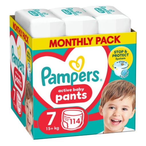 Εικόνα της Πάνες Βρακάκι Pampers Pants No.7 (15Kg+) Monthly Pack 114τμχ