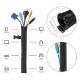 Εικόνα της Brateck Κάλυμμα Καλωδίων Flex Wrap με Φερμουάρ 1m Black CC15-1