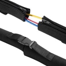 Εικόνα της Brateck Κάλυμμα Καλωδίων Flex Wrap με Φερμουάρ 1m Black CC15-1