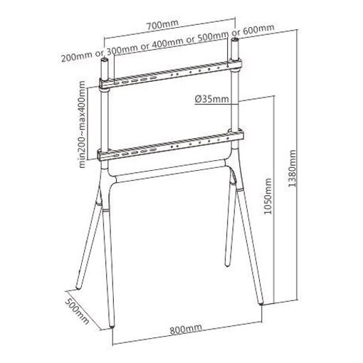 Εικόνα της Επιδαπέδια Βάση Τηλεόρασης Brateck Easel Studio 49-70" Black/Walnut FS12-46F-01