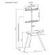Εικόνα της Επιδαπέδια Βάση Τηλεόρασης Brateck Easel Studio 43-65" με Ράφι Black/Walnut FS28-44F-04