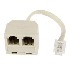 Εικόνα της Adapter Powertech RJ11 4P4C Male to 2x Female White ADA-T001