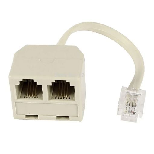 Εικόνα της Adapter Powertech RJ11 4P4C Male to 2x Female White ADA-T001