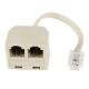 Εικόνα της Adapter Powertech RJ11 4P4C Male to 2x Female White ADA-T001